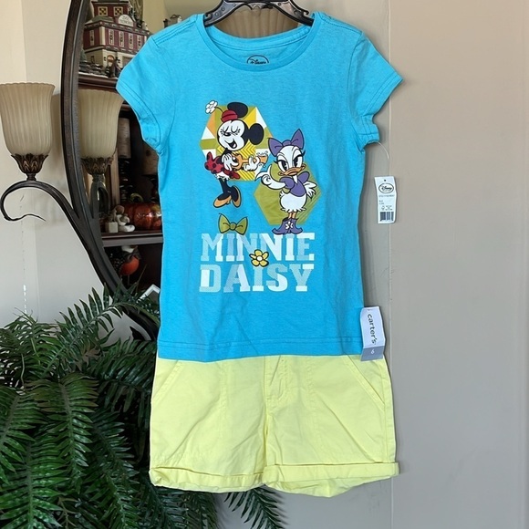 Brand New Disney Blue Minnie Daisy Top & Carter’s Yellow Classic Chino Shorts - Picture 15 of 15